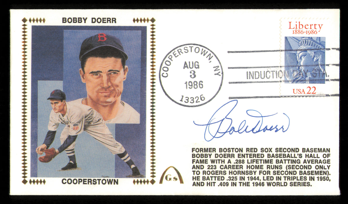 Bobby Doerr Autographed 1986 First Day Cover Boston Red Sox