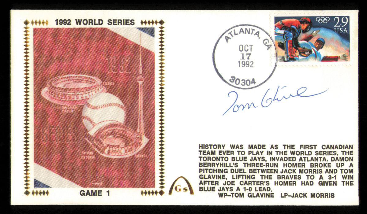 Tom Glavine Autographed 1992 First Day Cover Atlanta Braves