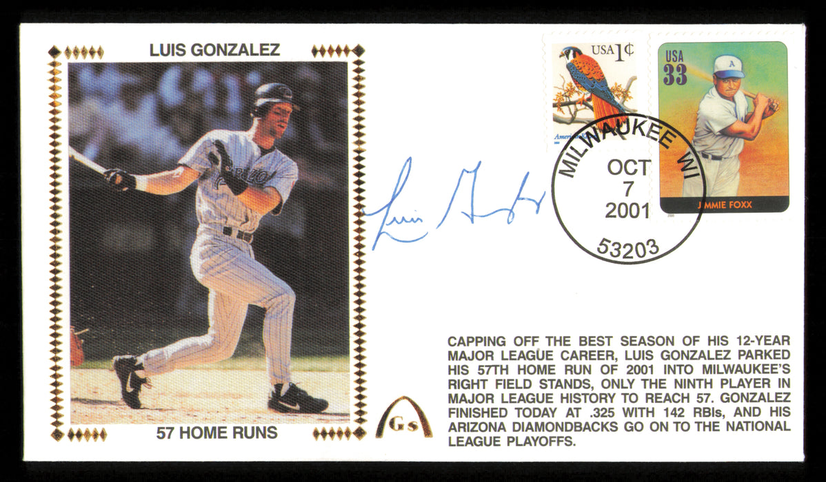 Luis Gonzalez Autographed 2001 First Day Cover Arizona Diamondbacks
