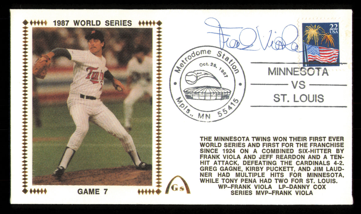 Frank Viola Autographed 1987 First Day Cover Minnesota Twins