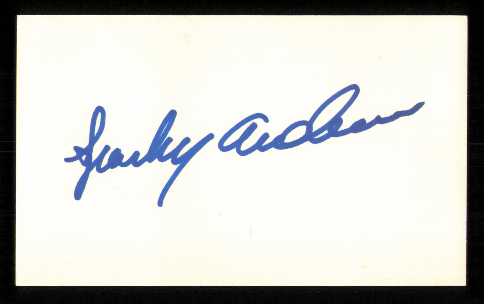 Sparky Anderson Autographed 3x5 Index Card Cincinnati Reds, Detroit Tigers