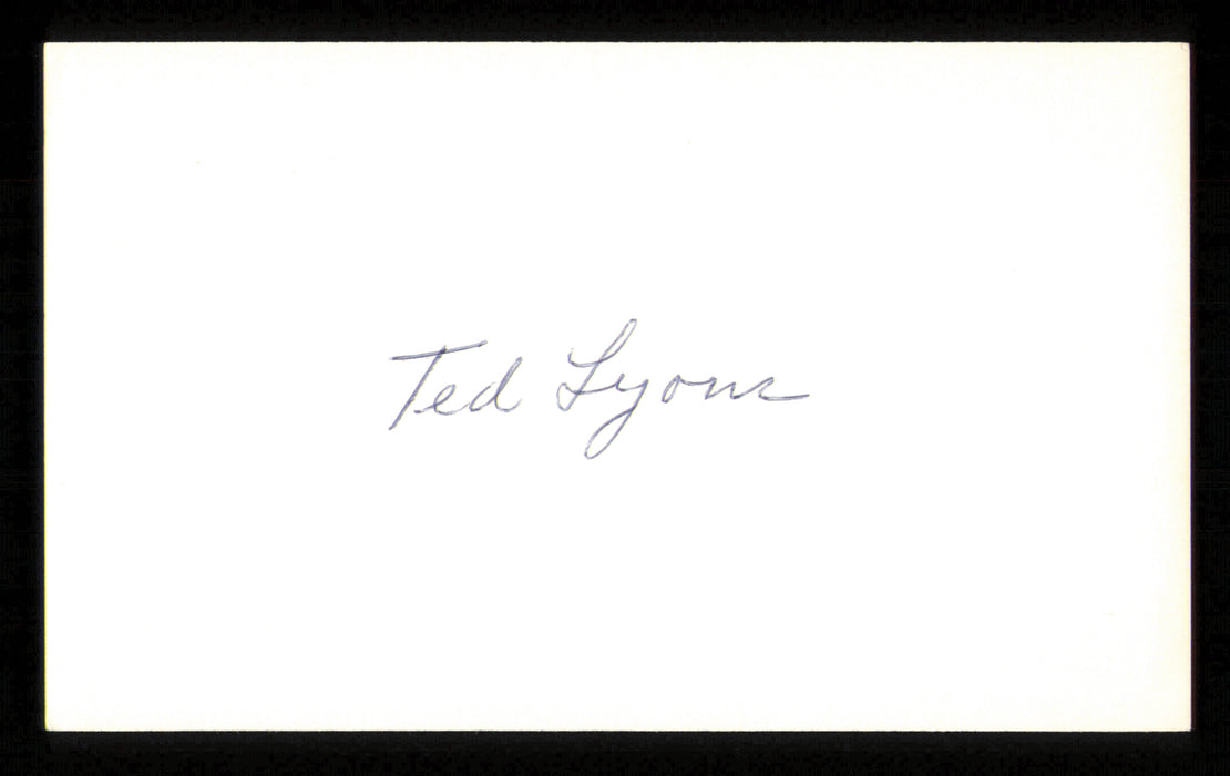 Ted Lyons Autographed 3x5 Index Card Chicago White Sox