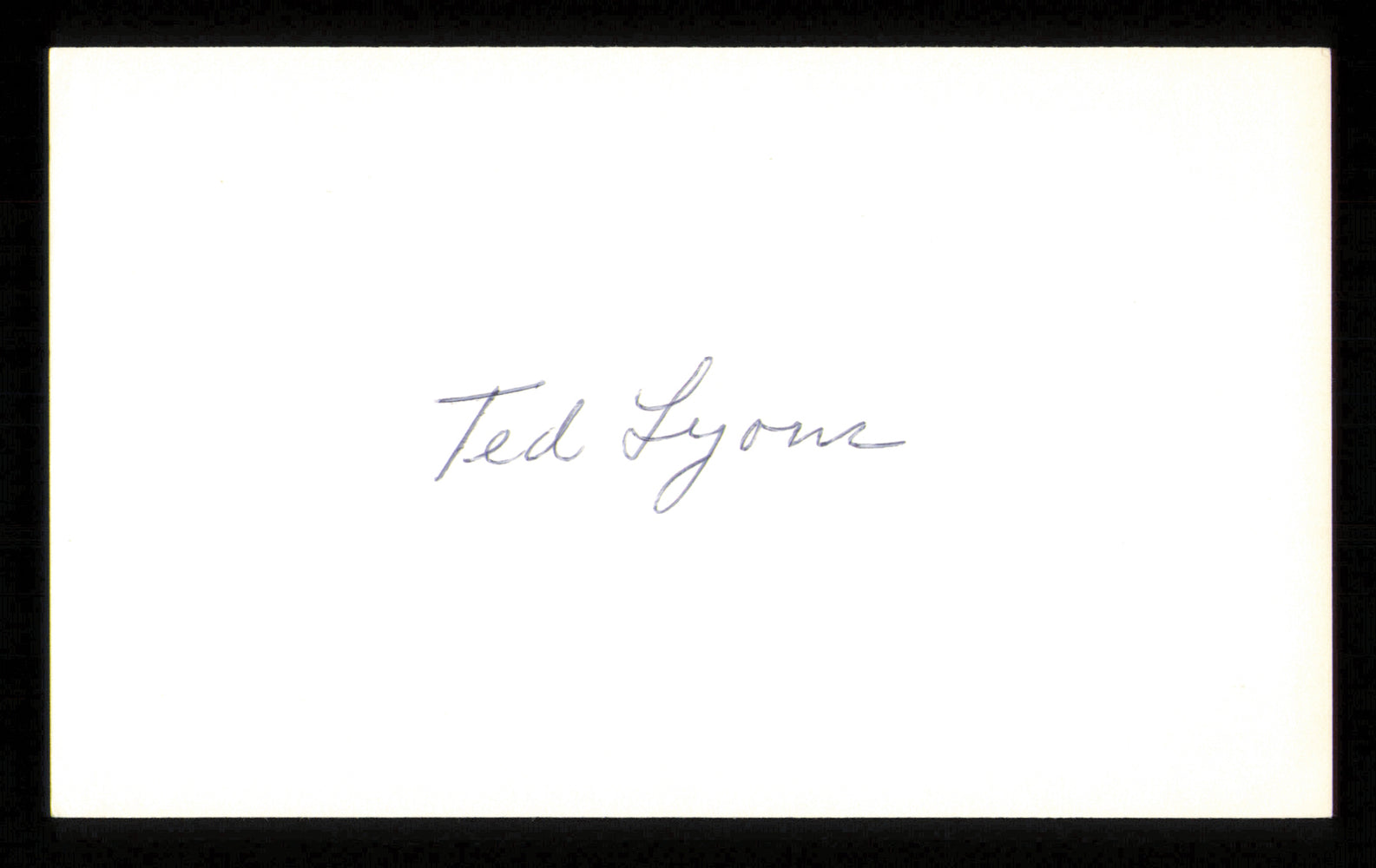 Ted Lyons Autographed 3x5 Index Card Chicago White Sox