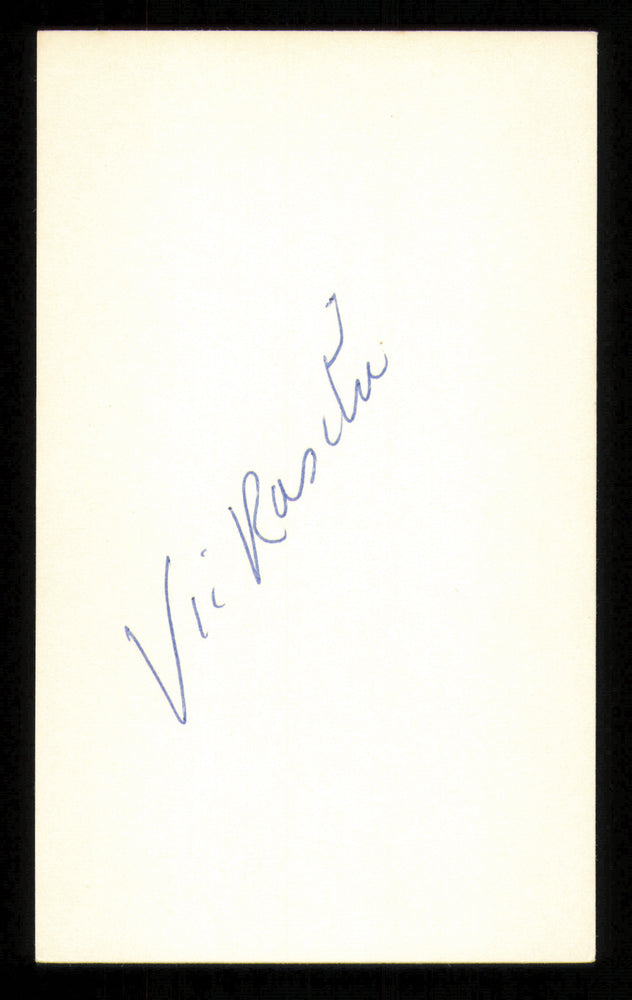Vic Raschi Autographed 3x5 Index Card New York Yankees