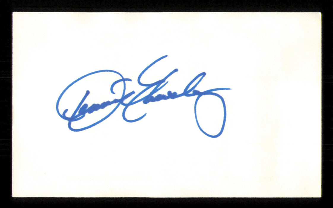 Dennis Eckersley Autographed 3x5 Index Card Boston Red Sox Card Glued To Back