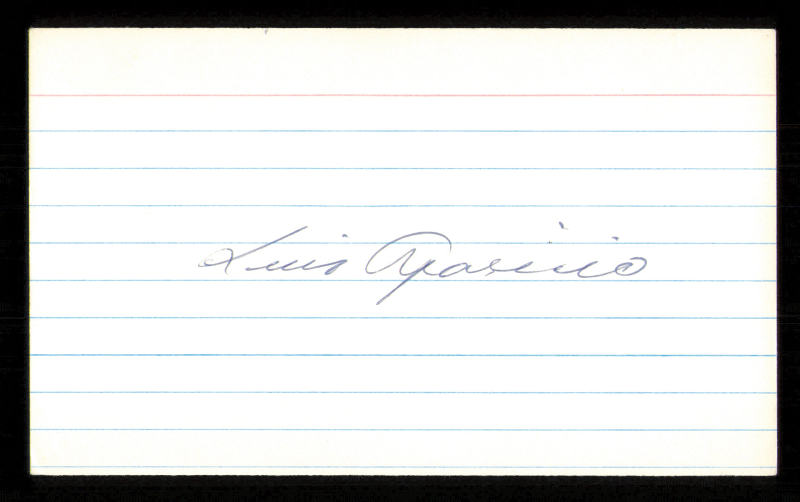 Luis Aparicio Autographed 3x5 Index Card Chicago White Sox