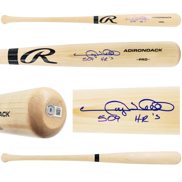 Gary Sheffield Autographed Blonde Rawlings Adirondack Pro Baseball Bat New York Yankees "509 HR" Beckett BAS Witness