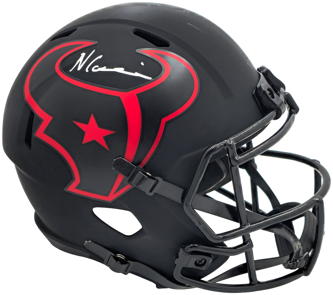 Nico Collins Autographed Houston Texans Eclipse Black Full Size Speed Replica Helmet (Scratches) Beckett BAS Witness