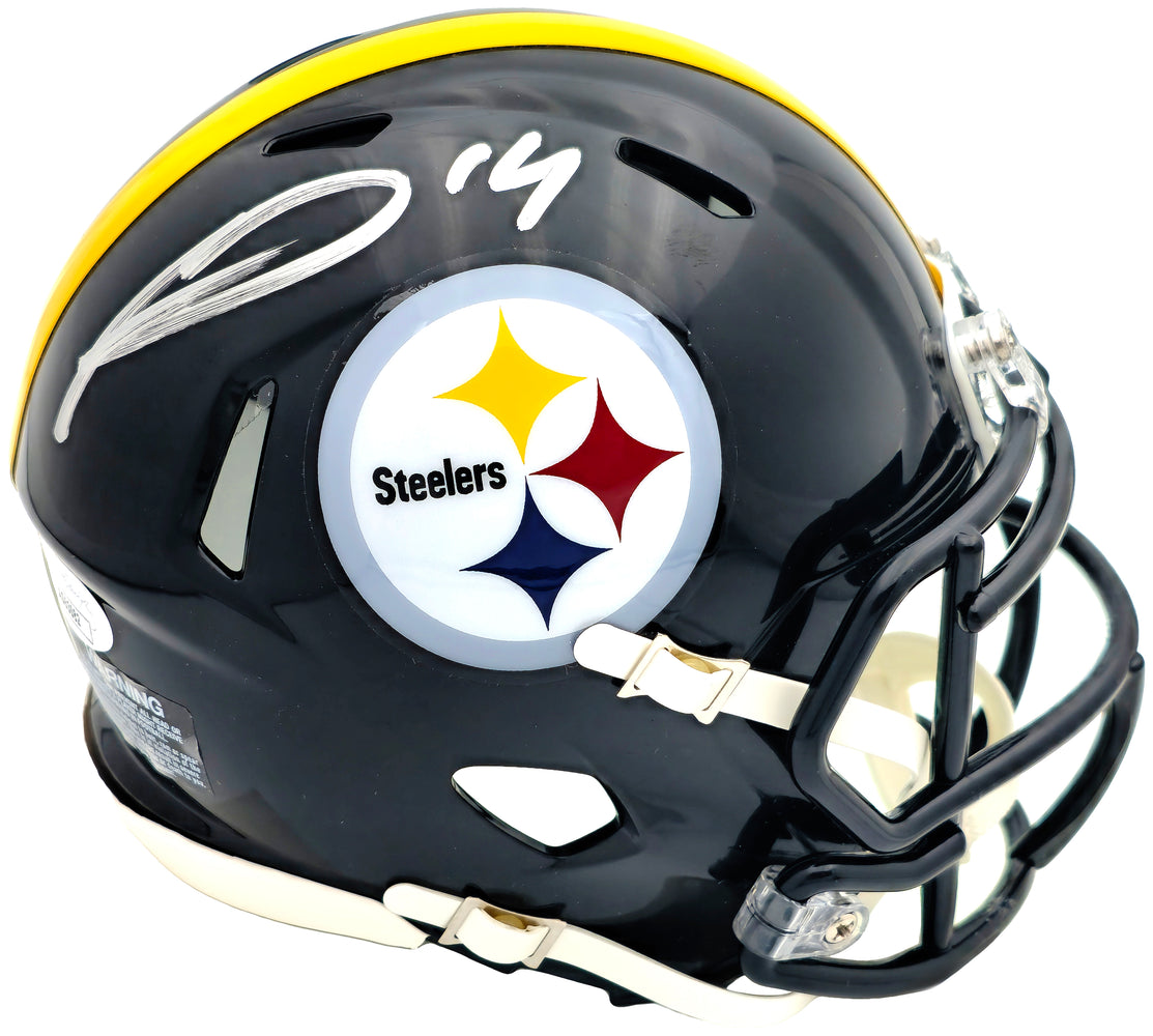 George Pickens Autographed Pittsburgh Steelers Black Speed Mini Helmet JSA