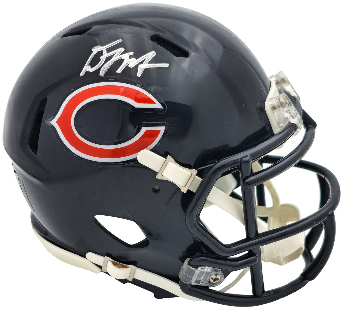 DJ Moore Autographed Chicago Bears Blue Speed Mini Helmet Beckett BAS Witness