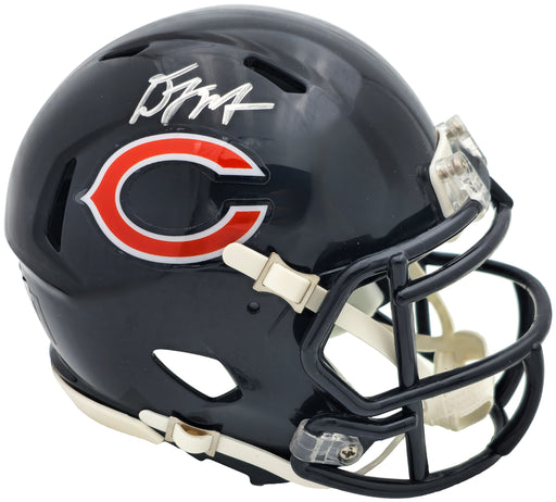 DJ Moore Autographed Chicago Bears Blue Speed Mini Helmet Beckett BAS Witness