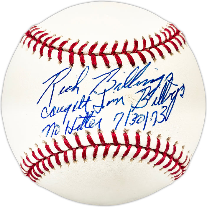 Rich Billings Autographed Official MLB Baseball Texas Rangers "Caught Jim Bibby's No Hitter 7/30/73" Beckett BAS QR #BL93591