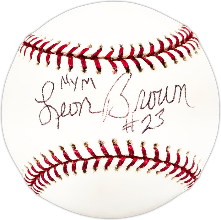 Leon Brown Autographed Official MLB Baseball New York Mets "NYM #23"