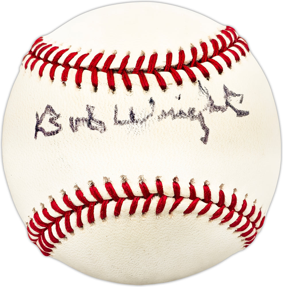 Bob Wright Autographed Official NL Baseball Chicago Cubs