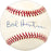 Bob Hartman Autographed Official NL Baseball Milwaukee Braves