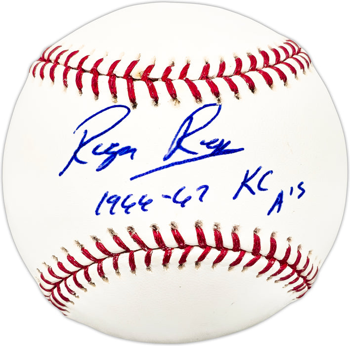 Roger Repoz Autographed Official MLB Baseball KC A's "1966-67 KC A's"