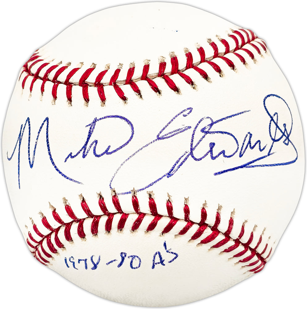Mike Edwards Autographed Official MLB Baseball Oakland A's "1978-80 A's"