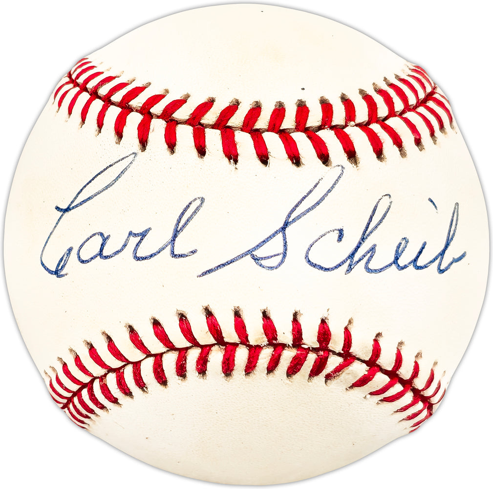 Carl Scheib Autographed Official AL Baseball Cardinals, Phil. A's