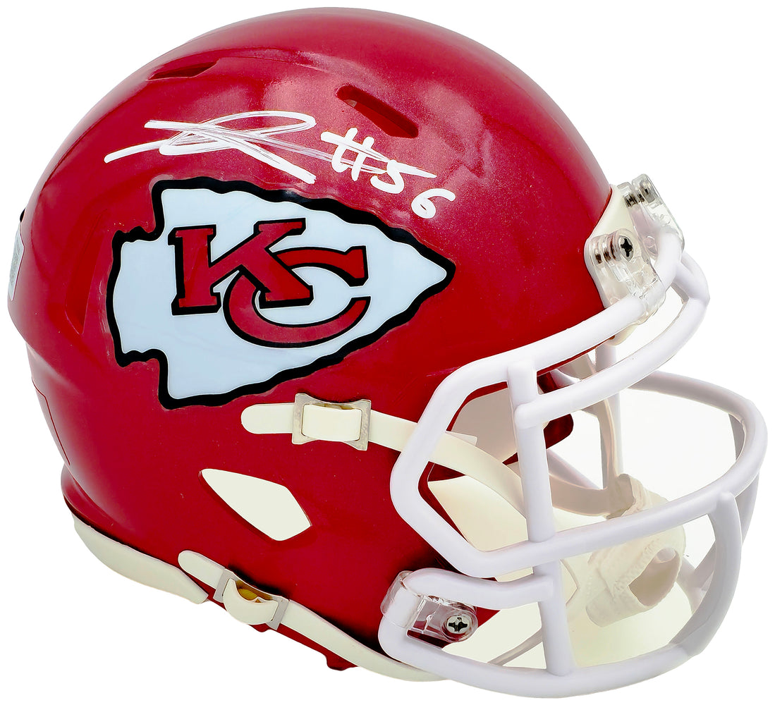George Karlaftis Autographed Kansas City Chiefs Red Speed Mini Helmet Beckett BAS Witness