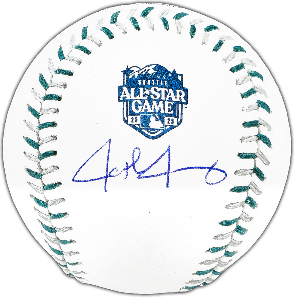 Josh Jung Autographed Official 2023 All Star Game Logo Game Baseball Texas Rangers Beckett BAS Witness