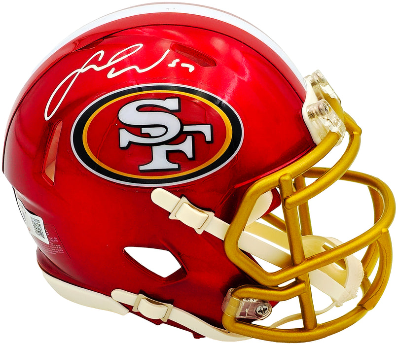 Fred Warner Autographed San Francisco 49ers Flash Red Speed Mini Helmet Beckett BAS Witness