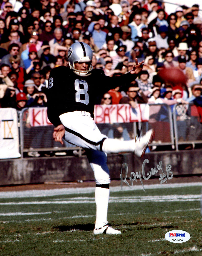 Ray Guy Autographed 8x10 Photo Oakland Raiders (Smudged) PSA/DNA