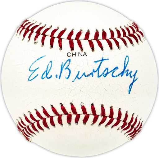 Ed Moe Burtschy Autographed Official League Baseball Philadelphia A's Beckett BAS QR #BM25050