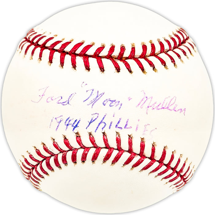Ford "Moon" Mullen Autographed Official MLB Baseball Philadelphia Phillies "1944 Phillies" Beckett BAS QR #BM25122