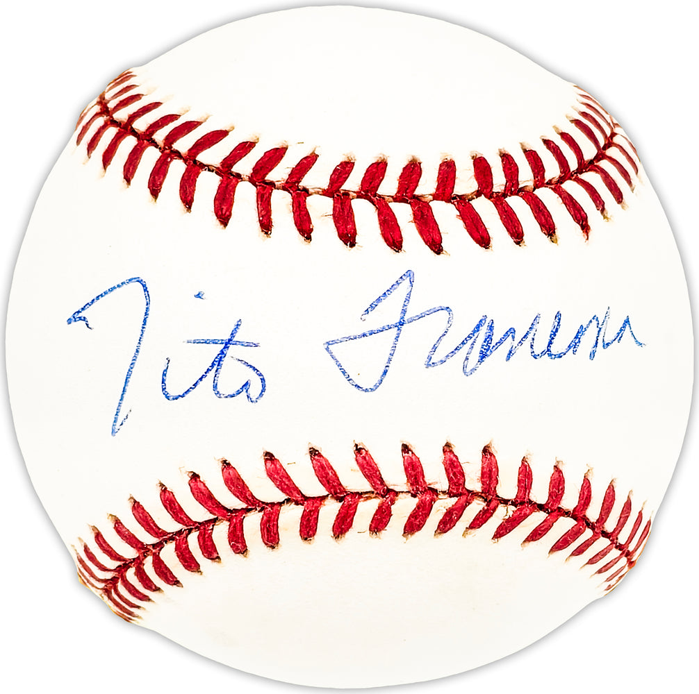 Tito Francona Autographed Official NL Baseball Cleveland Indians Beckett BAS QR #BM25486