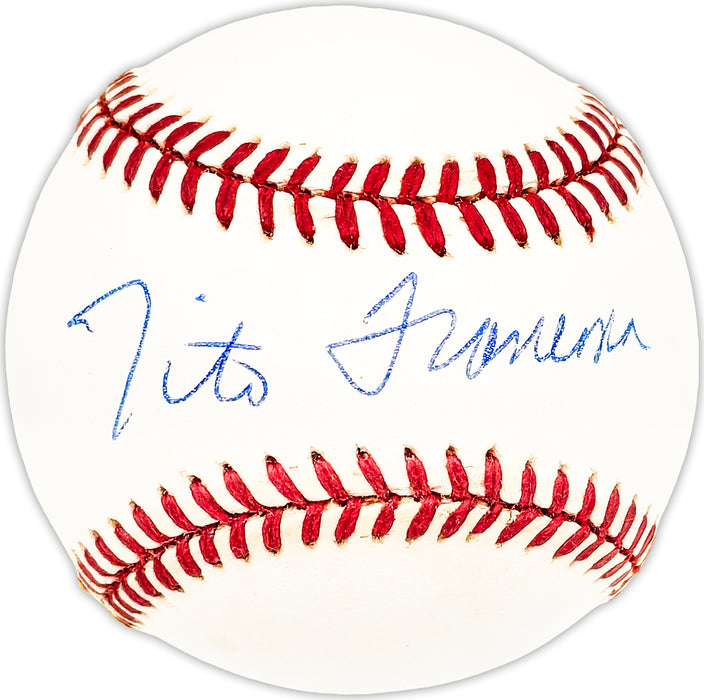 Tito Francona Autographed Official NL Baseball Cleveland Indians Beckett BAS QR #BM25486