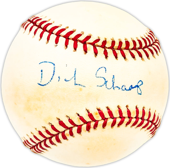 Dick Schaap Autographed Official NL Baseball Sportswriter Broadcaster Beckett BAS QR #BM25533