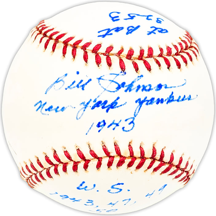 Bill Johnson Autographed Official AL Baseball New York Yankees "Stat Ball" Beckett BAS QR #BM25325