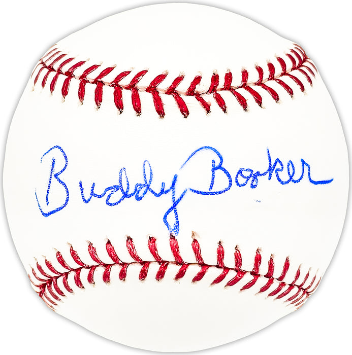 Buddy Booker Autographed Official MLB Baseball Cleveland Indians, Chicago White Sox Beckett BAS QR #BM25014