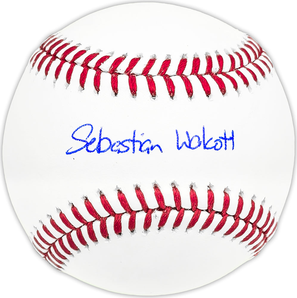 Sebastian Walcott Autographed Official MLB Baseball Texas Rangers Full Name Beckett BAS Witness