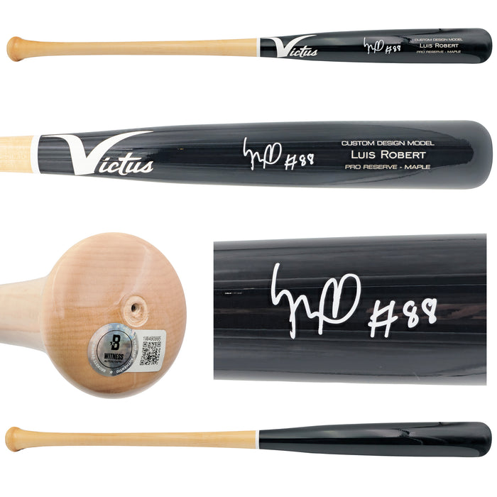 Luis Robert Jr. Autographed Black & Blonde Victus Player Model Baseball Bat Chicago White Sox Beckett BAS Witness