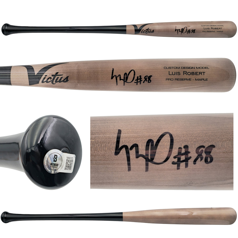 Luis Robert Jr. Autographed Gray Victus Player Model Baseball Bat Chicago White Sox Beckett BAS Witness