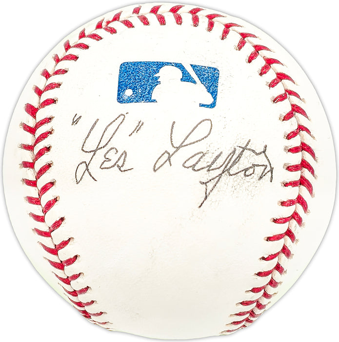 Les Layton Autographed Official MLB Baseball New York Giants