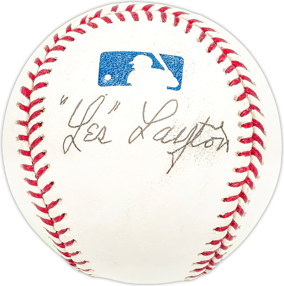 Les Layton Autographed Official MLB Baseball New York Giants