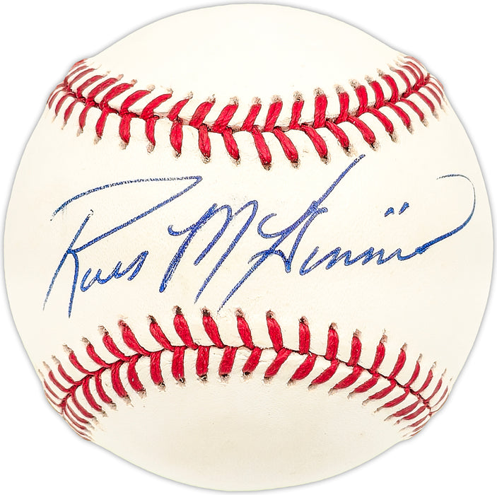 Russ McGinnis Autographed Official AL Baseball Texas Rangers, Kansas City Royals