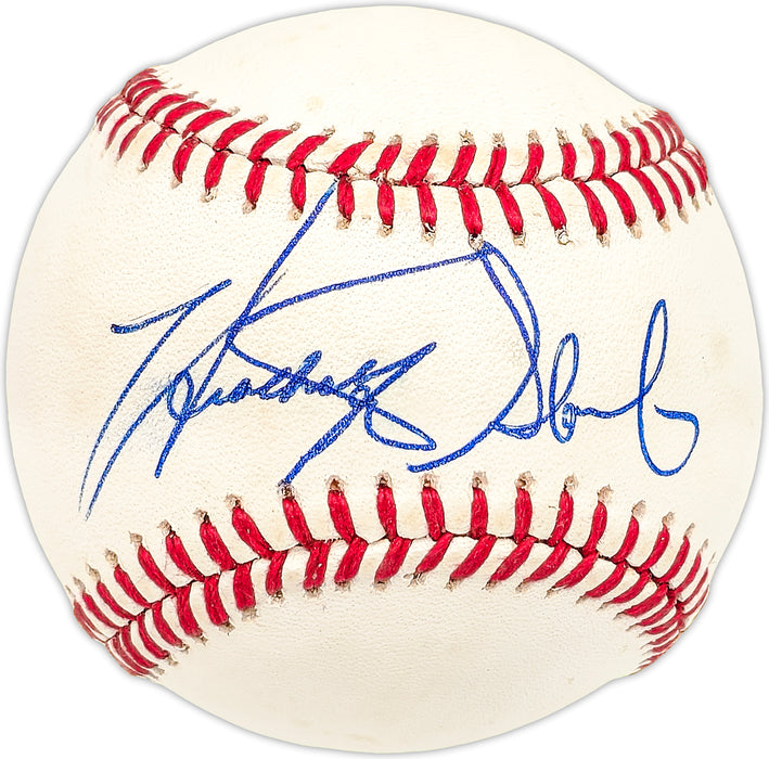 Heathcliff Slocumb Autographed Official NL Baseball Chicago Cubs, St. Louis Cardinals