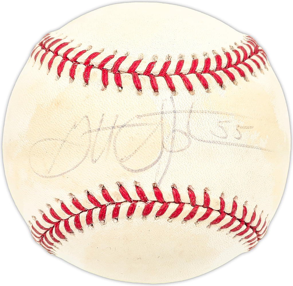 Garrett Stephenson Autographed Official 1992 World Series Logo MLB Baseball Philadelphia Phillies
