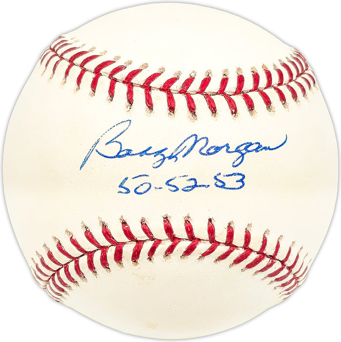 Bobby Morgan Autographed Official MLB Baseball Los Angeles Dodgers, Philadelphia Phillies "50-52-53"
