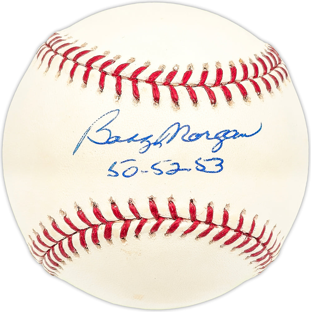 Bobby Morgan Autographed Official MLB Baseball Los Angeles Dodgers, Philadelphia Phillies "50-52-53"