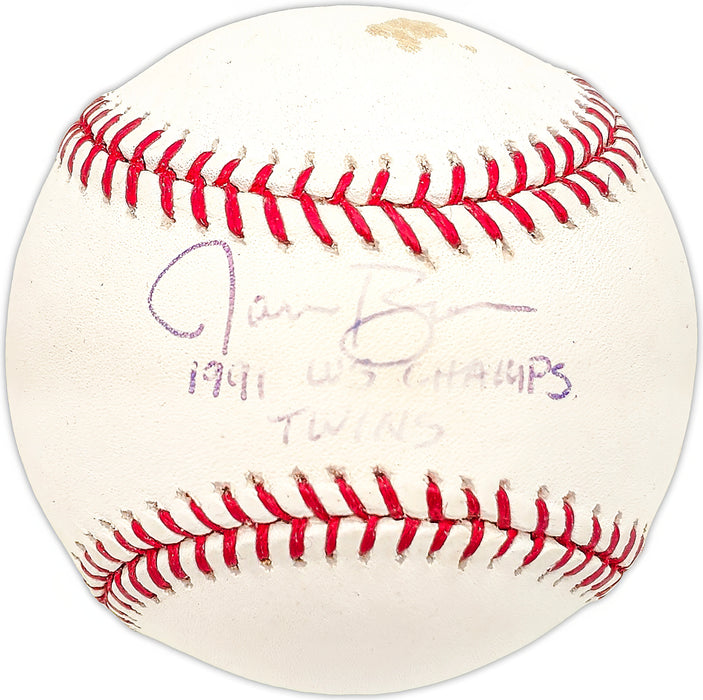 Jarvis Brown Autographed Official MLB Baseball Minnesota Twins "1991 WS Champs Twins"