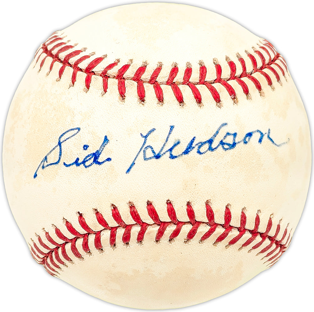 Sid Hudson Autographed Official AL Baseball Red Sox, Senators