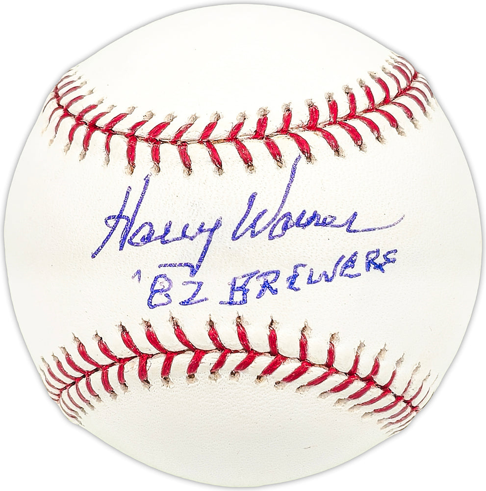 Harry Warner Autographed Official MLB Baseball Milwaukee Brewers Coach "82 Brewers"