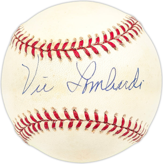 Vic Lombardi Autographed Official NL Baseball Brooklyn Dodgers