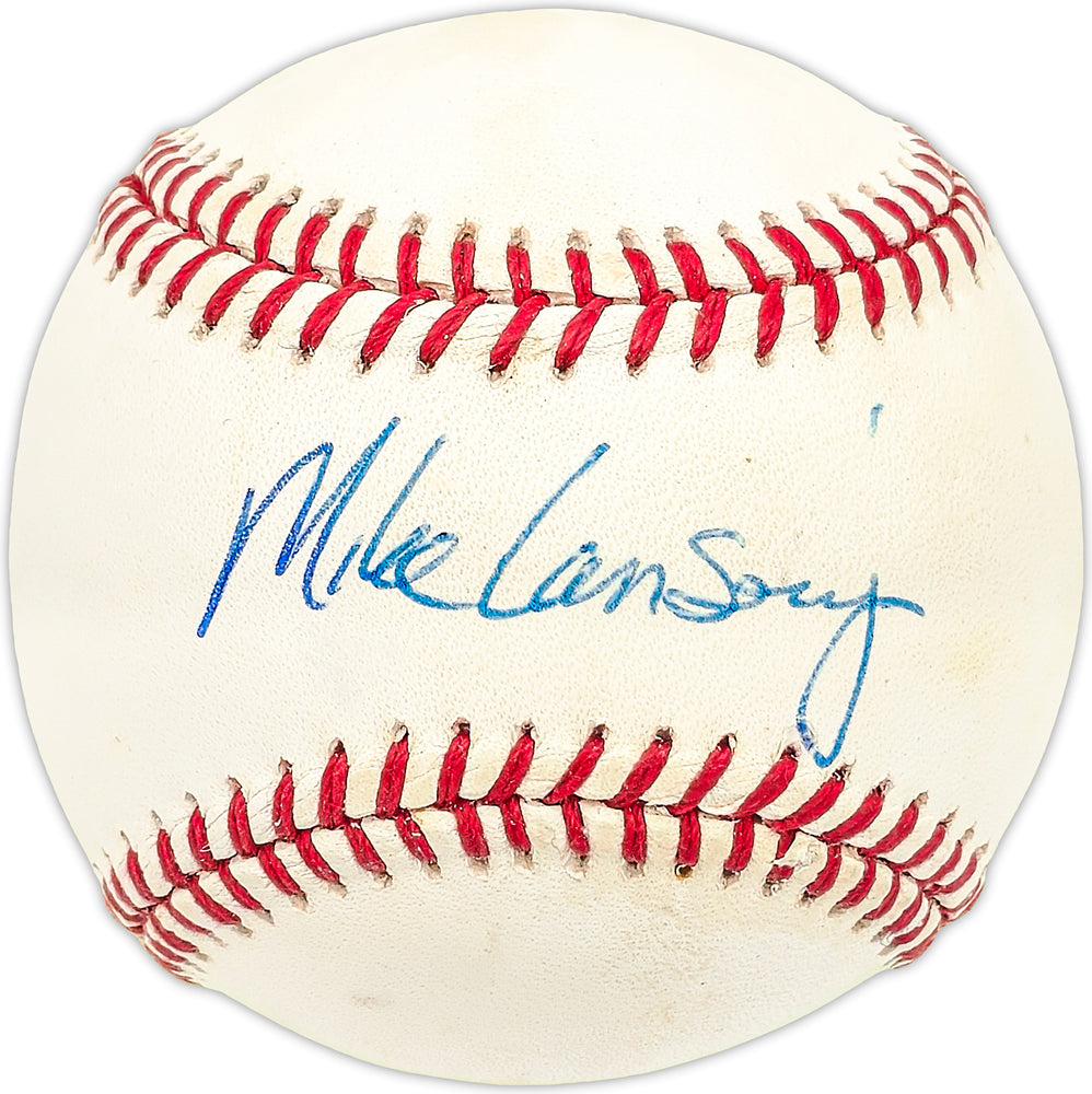 Mike Lansing Autographed Official NL Baseball Expos, Red Sox