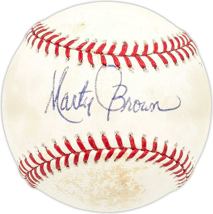 Marty Brown Autographed Official NL Baseball Cincinnati Reds