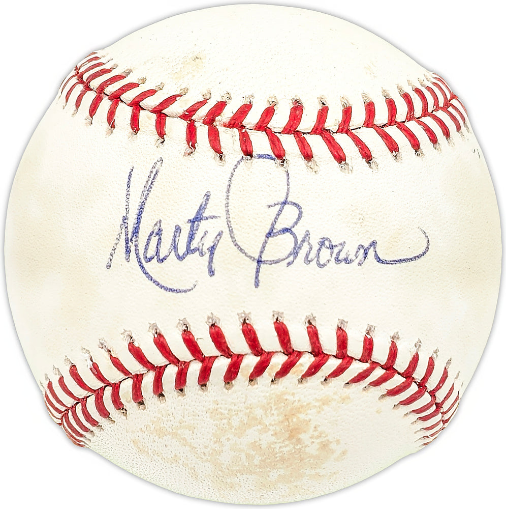 Marty Brown Autographed Official NL Baseball Cincinnati Reds